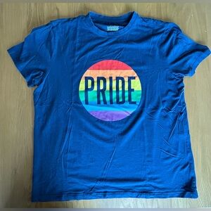 Blue Pride T-Shirt with Rainbow Logo